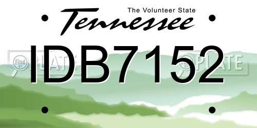IDB7152 Tennessee License Plate