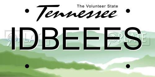IDBEEES Tennessee License Plate