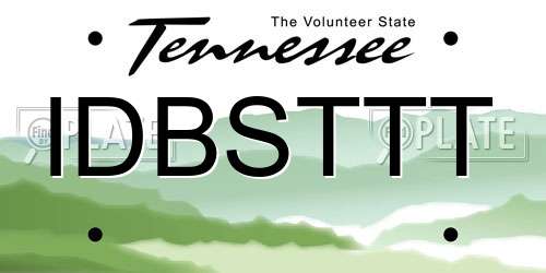 IDBSTTT Tennessee License Plate
