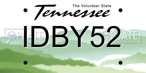IDBY52 Tennessee License Plate