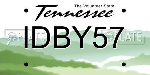 IDBY57 Tennessee License Plate