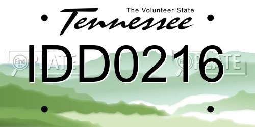 IDD0216 Tennessee License Plate