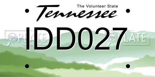 IDD027 Tennessee License Plate