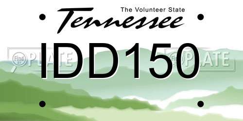 IDD150 Tennessee License Plate
