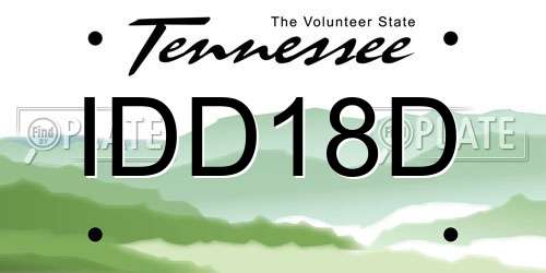 IDD18D Tennessee License Plate
