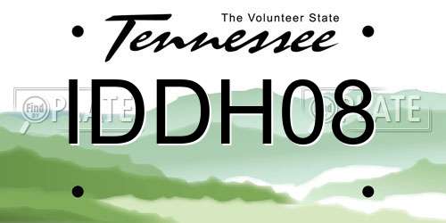 IDDH08 Tennessee License Plate