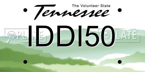 IDDI50 Tennessee License Plate