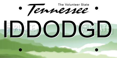 IDDODGD Tennessee License Plate