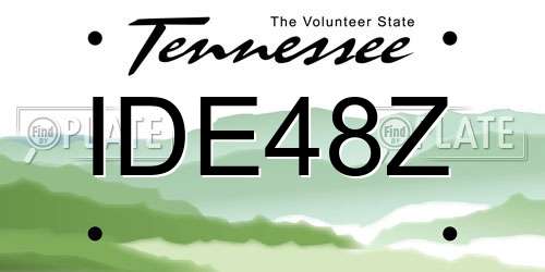 IDE48Z Tennessee License Plate