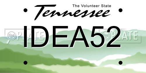 IDEA52 Tennessee License Plate