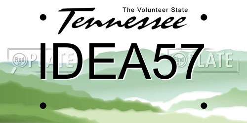IDEA57 Tennessee License Plate