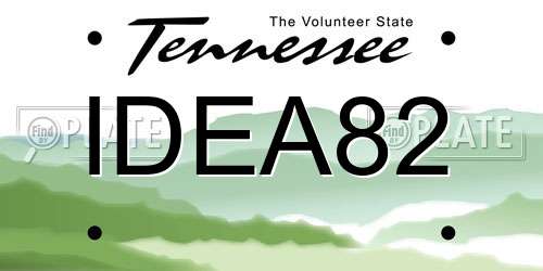 IDEA82 Tennessee License Plate