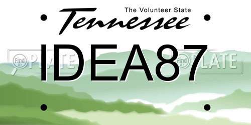 IDEA87 Tennessee License Plate