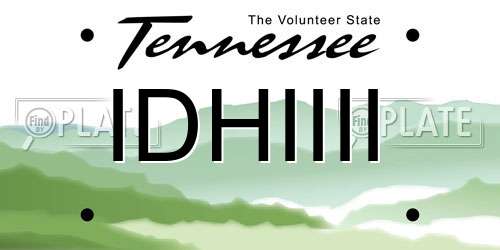 IDHIIII Tennessee License Plate
