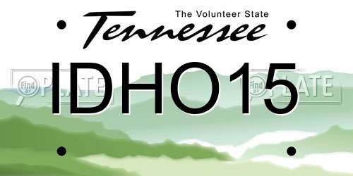 IDHO15 Tennessee License Plate