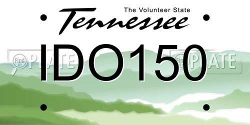IDO150 Tennessee License Plate