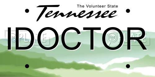 IDOCTOR Tennessee License Plate