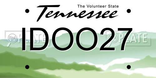 IDOO27 Tennessee License Plate