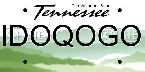 IDOQOGO Tennessee License Plate