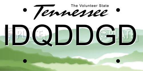 IDQDDGD Tennessee License Plate