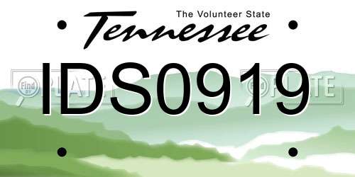 IDS0919 Tennessee License Plate