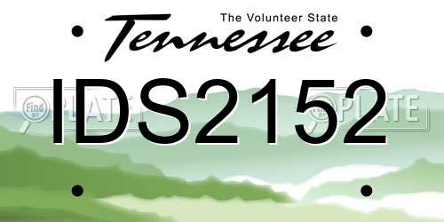 IDS2152 Tennessee License Plate