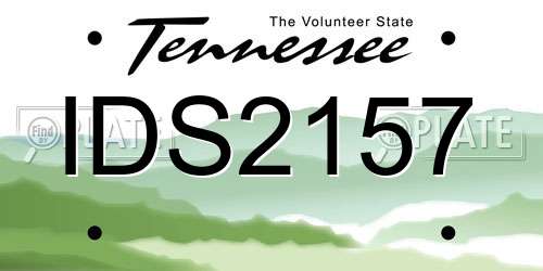 IDS2157 Tennessee License Plate
