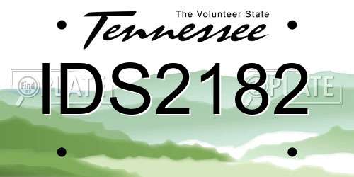 IDS2182 Tennessee License Plate