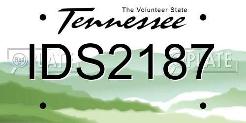 IDS2187 Tennessee License Plate