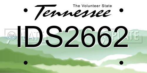 IDS2662 Tennessee License Plate