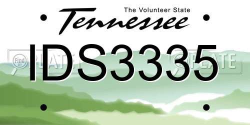 IDS3335 Tennessee License Plate