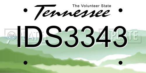 IDS3343 Tennessee License Plate
