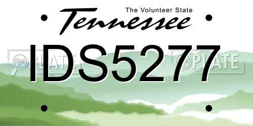 IDS5277 Tennessee License Plate