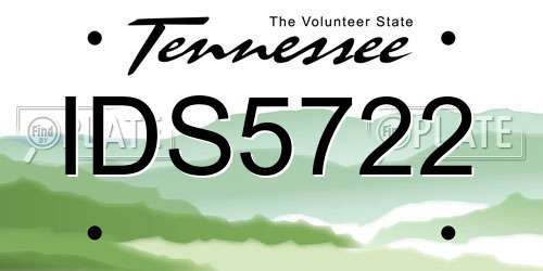 IDS5722 Tennessee License Plate