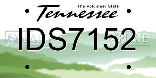 IDS7152 Tennessee License Plate