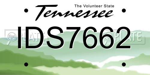 IDS7662 Tennessee License Plate