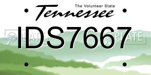 IDS7667 Tennessee License Plate