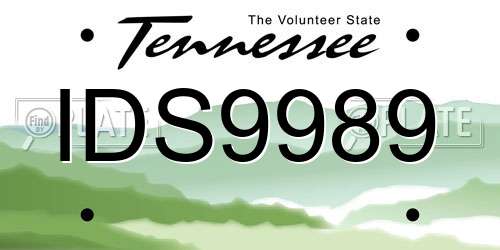 IDS9989 Tennessee License Plate