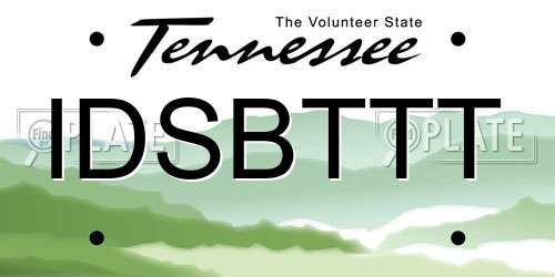 IDSBTTT Tennessee License Plate