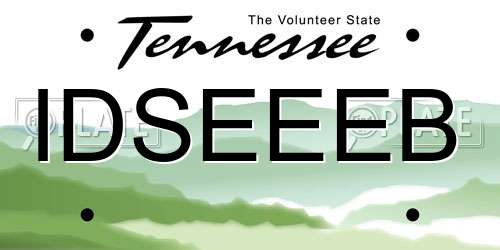 IDSEEEB Tennessee License Plate