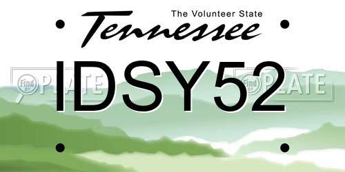 IDSY52 Tennessee License Plate