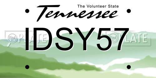 IDSY57 Tennessee License Plate