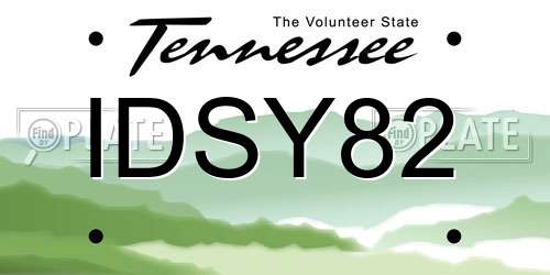 IDSY82 Tennessee License Plate