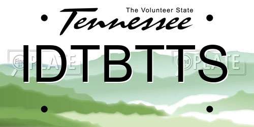 IDTBTTS Tennessee License Plate