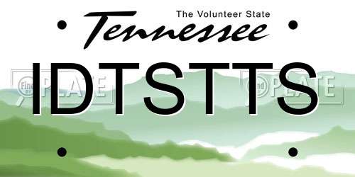IDTSTTS Tennessee License Plate