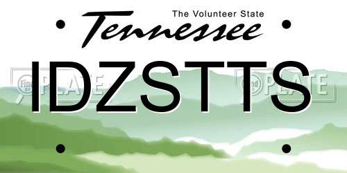 IDZSTTS Tennessee License Plate