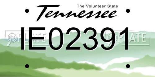 IE02391 Tennessee License Plate