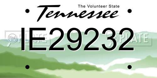 IE29232 Tennessee License Plate
