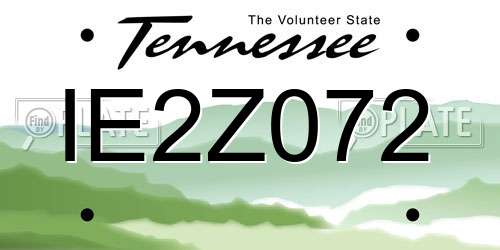 IE2Z072 Tennessee License Plate