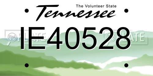 IE40528 Tennessee License Plate